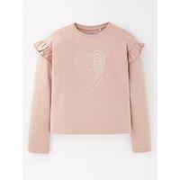 V By Very Girls Foil Heart Print Single T-Shirt