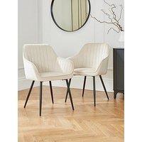 Very Home Alisha Pair Of Fabric Dining Chairs - Natural - Fsc Certified