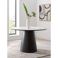 Very Home Nordic 120 Cm Ceramic Dining Table - White/Black - Fsc Certified