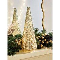 Very Home Gold Light-Up Conical Christmas Tree