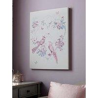 Art For The Home Elegant Songbird Canvas With Metallic Foil A& Glitter