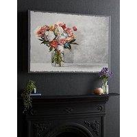 Art For The Home Bouquet Blooms Canvas With Stitching Embellishment