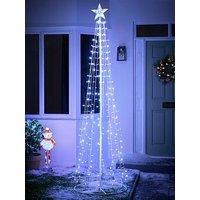 Very Home 2.4M Led Metal Cone Outdoor Christmas Tree With Star Topper