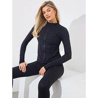 In The Style Zip Front Jacket - Black