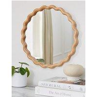 Very Home Squiggle Wooden Circle Mirror 40Cm