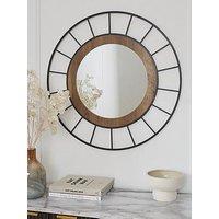 Very Home Black Wire Edge Mirror With Wooden Inner Frame 80Cm