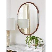 Very Home Wooden/Chrome Oval Mirror 70X50Cm