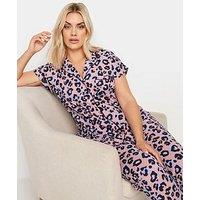 Yours Curve Bright Animal Button Through Pj Set