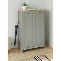 Gfw Lancaster 2 Door Shoe Cabinet - Grey - Fsc Certified