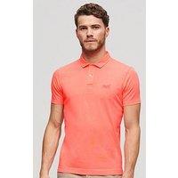 Superdry Essential Logo Neon Jersey Polo Shirt - Bright Orange