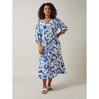 Evans Tea Dress - Blue Print