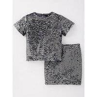 V By Very Girls Velvet Sequin Skort Co-Ord Set - Multi