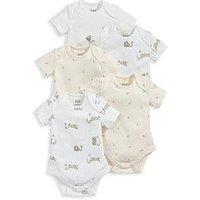 Mamas & Papas Baby Girls 5 Pack Bunny Floral Short Sleeve Bodysuits - Pink