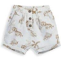Mamas & Papas Baby Boys Jungle Print Linen Shorts - Beige