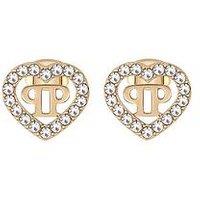 Philipp Plein Rocked Hearts Ip Yellow Gold Stud Earrings