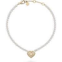 Philipp Plein Rocked Hearts Ip Yellow Gold Tennis Necklace