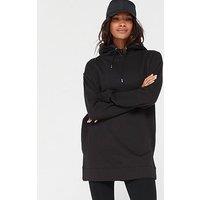 Everyday The Essential Longline Hoodie With Side Splits - Black