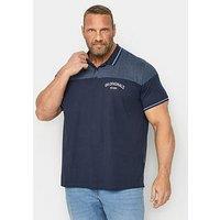 Badrhino Originals Cut & Sew Jersey Polo Shirt - Navy