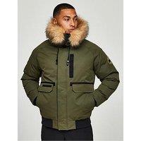 Zavetti Canada Abelli 2.0 Hooded Bomber Coat - Khaki