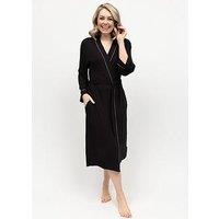 Cyberjammies Parker Black Jersey Long Sleeve Long Dressing Gown - Black