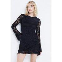 River Island Crochet Skater Dress - Black