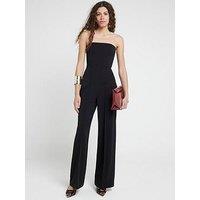 River Island Bandeau Wide Leg Jumpsuit - Black