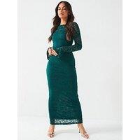 V By Very Lace Pencil Dress - Green