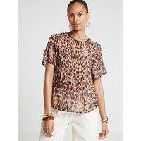 River Island Embellished Animal T-Shirt - Brown