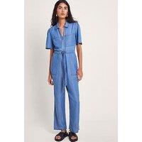 Monsoon Tara Denim Jumpsuit - Blue