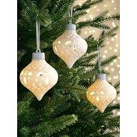 Very Home Set Of 3 Light-Up Christmas Tree Baubles