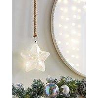 Very Home Light Up Frosted Star On Rope Christmas Decoration