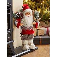 Very Home 40 Cm Standing Santa With Skis Christmas Decoration