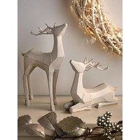 Very Home Set Of 2 Stag Christmas Decorations