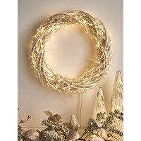 Very Home Gemstone Rattan Lit Christmas Wreath