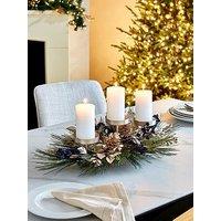 Very Home Champagne Gold Candle Christmas Centrepiece