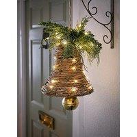 Very Home Rattan Pre Lit Bell With Foliage