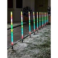 Very Home Set Of 10 Garden Digital Tube Outdoor Christmas Stake Lights