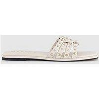 Office Sawyer Studded Flat Sandal - White