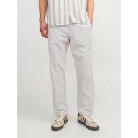 Jack & Jones Jack & Jones Kane Loose Fit Linen Blend Trousers - Light Grey