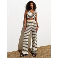 New Look Black Crochet-Knit Wide Leg Beach Trousers