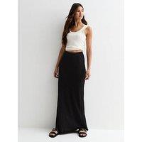 New Look Black Bias Cut Maxi Skirt