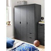 Very Home Aspen 3 Door, 2 Drawer Wardrobe - Dark Grey