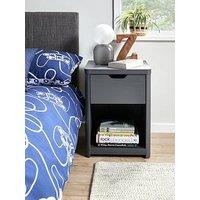 Very Home Aspen 1 Drawer Bedside Chest - Dark Grey