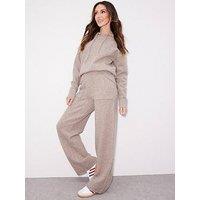 Michelle Keegan Premium Wool Blend Co-Ord Joggers - Brown