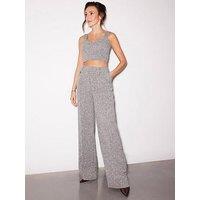 Michelle Keegan Co-Ord Textured Tailored Trousers - Grey