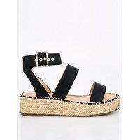 Raid Wide Fit Bellini Espadrille Flatform Sandal - Black