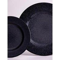 Mason Cash Reactive Linear Set Of 4 Dinner Plates &Ndash; Black
