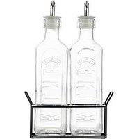 Kilner Set Of 2 Oil Bottles & Metal Rack