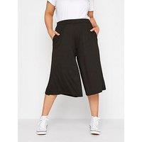 Yours Curve Jersey Culotte Black