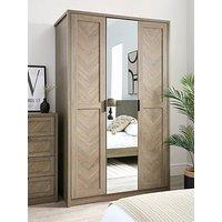 Very Home Chevry 3 Door Mirrored Wardrobe - Grey Oak